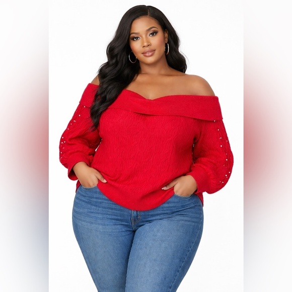 crown & ivy Sweaters - CROWN & IVY | Pearl Embellished Sweater